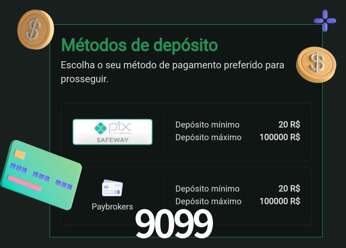 O cassino 9099 oferece uma grande variedade de métodos de pagamento